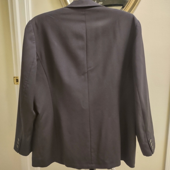 Lands End Navy Blue Wool Blazer Jacket Soft & Lightweight Sz 18 - Picture 6 of 7